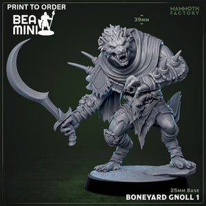 Boneyard Gnoll 1 | BeaMini Print to Order Miniatures