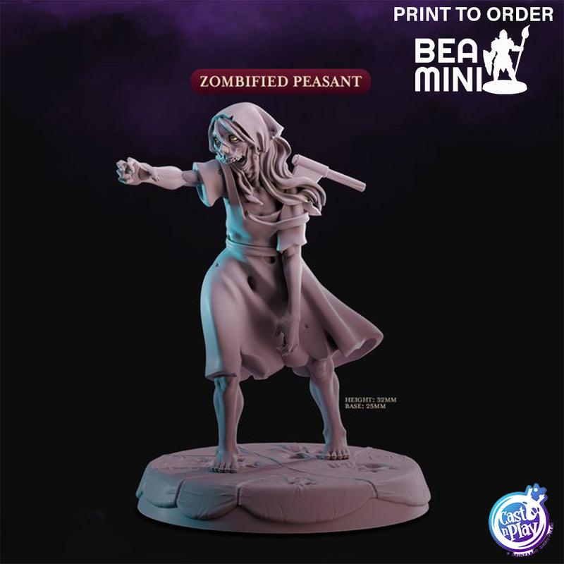 Zombiefied Human | BeaMini Print to Order Miniatures
