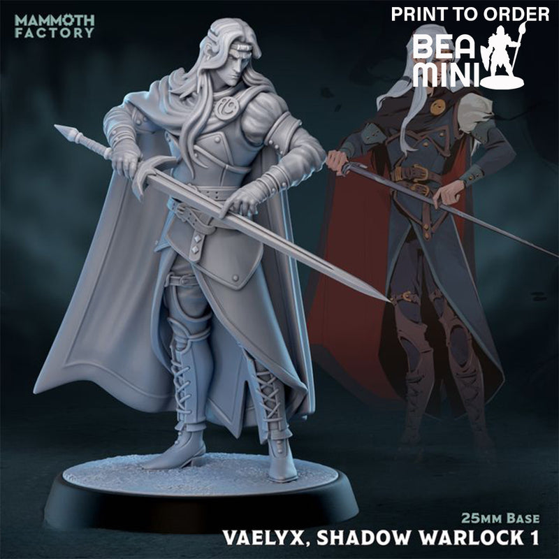 Vaelyx, Human Warlock 1 | BeaMini Print to Order Miniatures