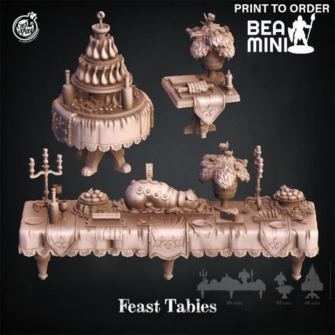 Feast Tables | BeaMini Print to Order Miniatures