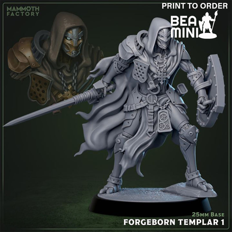 Forgeborn Paladin 1 | BeaMini Print to Order Miniature