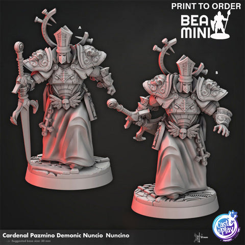 Cardenal Pazmino Demonic Nuncio | BeaMini Print to Order Miniatures