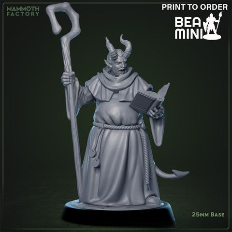 Tiefling Wizard | BeaMini Print to Order Miniatures
