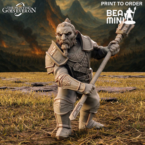 Naldur - Dwarven Cleric | BeaMini Print to Order Miniatures