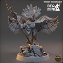 Derment of the Black Clouds - Aarakocra Wizard | BeaMini Print to Order Miniatures