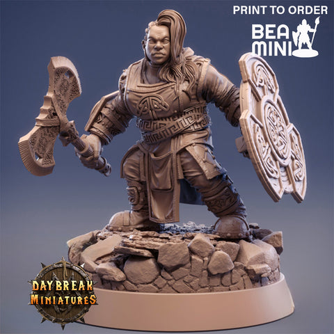 Fandra Firebrand - Dwarven Fighter | BeaMini Print to Order Miniatures