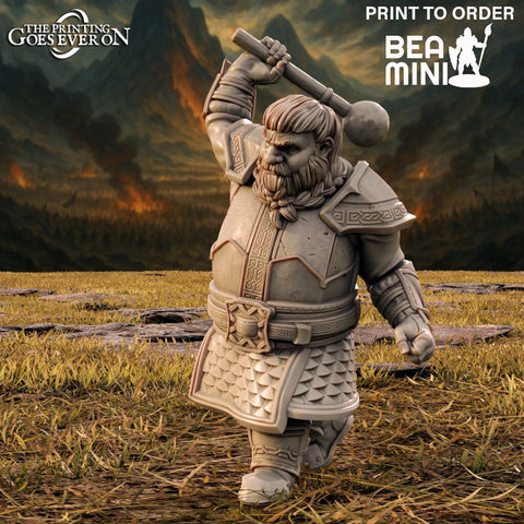 Bogrin - Dwarven Cleric | BeaMini Print to Order Miniatures