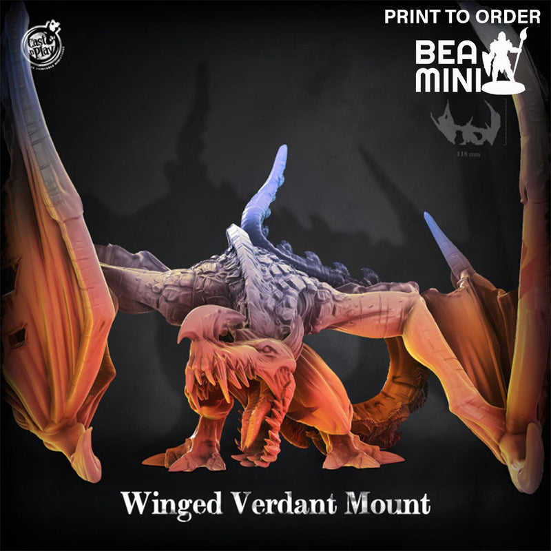Winged Verdant Mount | BeaMini Print to Order Miniatures