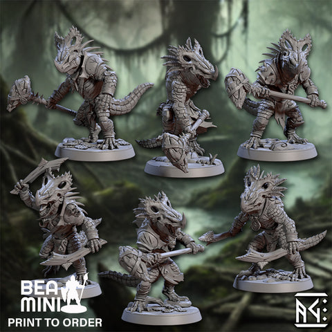 Lizardman Warband | BeaMini Print to Order Miniatures