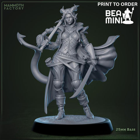 Tiefling Swashbuckler | BeaMini Print to Order Miniatures