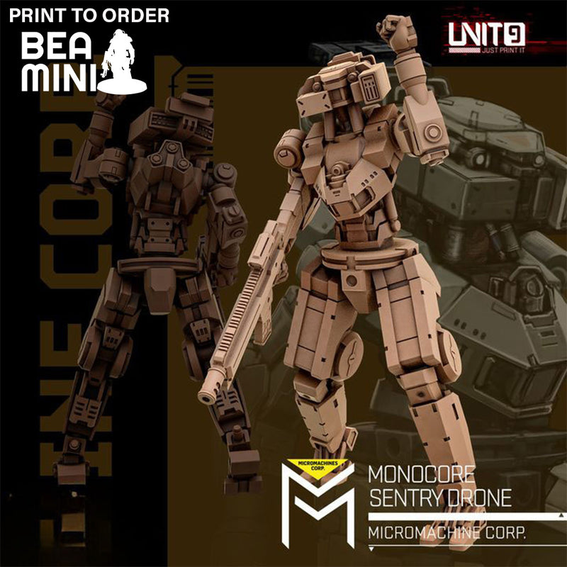 Monocore Sentry Drone 1 | BeaMini Print to Order Miniatures