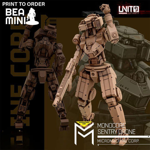 Monocore Sentry Drone 1 | BeaMini Print to Order Miniatures