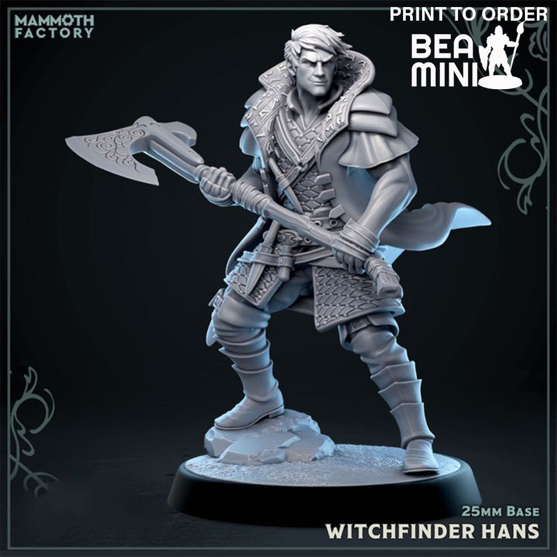 Witchfinder Hans, Human Paladin | BeaMini Print to Order Miniatures