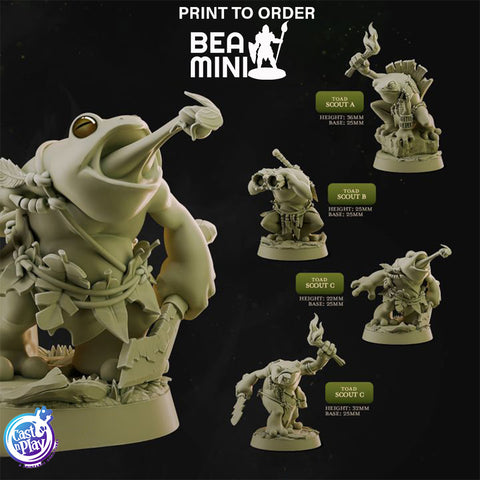 Scout Toads | BeaMini Print to Order Miniatures