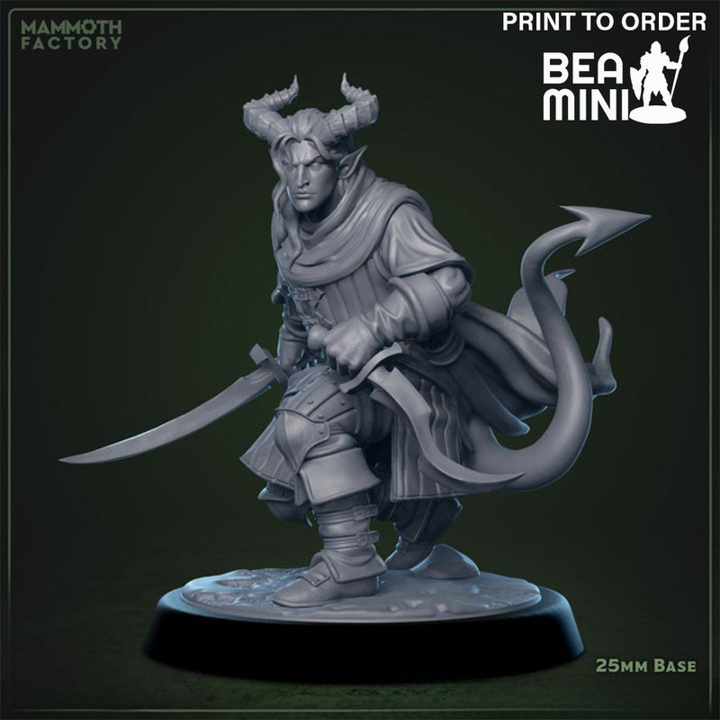 Tiefling Rogue | BeaMini Print to Order Miniatures