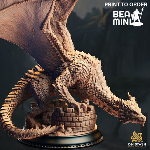 Adult Silver Dragon - Azmordion the Ever-Prideful | BeaMini Print to Order Miniatures