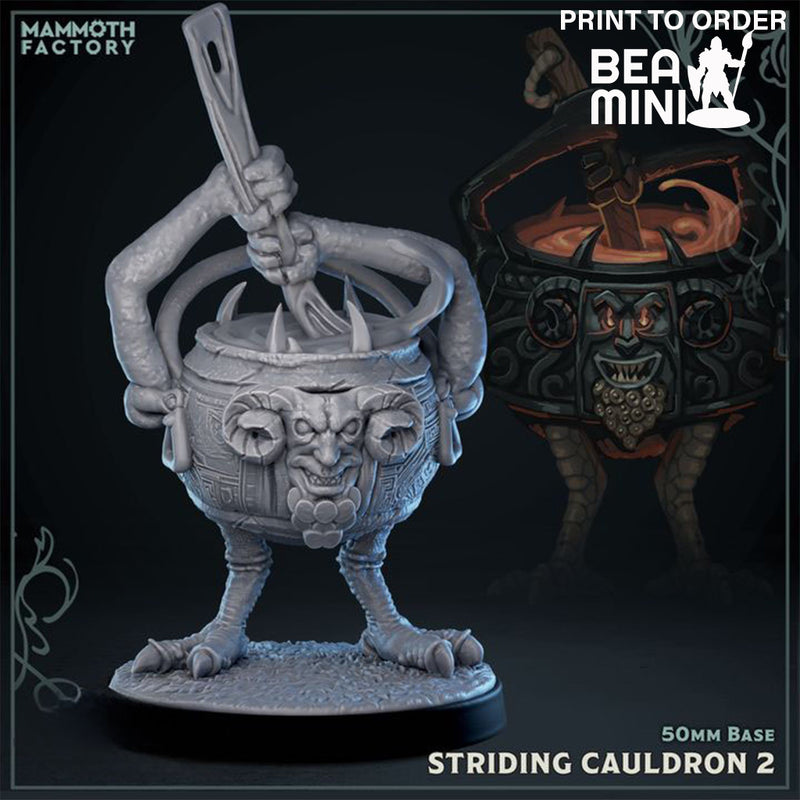 Striding Cauldron 2 | BeaMini Print to Order Miniatures