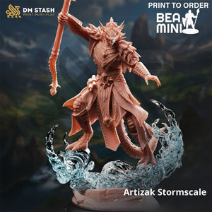 Artizak Stormscale, Dragonborn Sorcerer | BeaMini Print to Order Miniatures