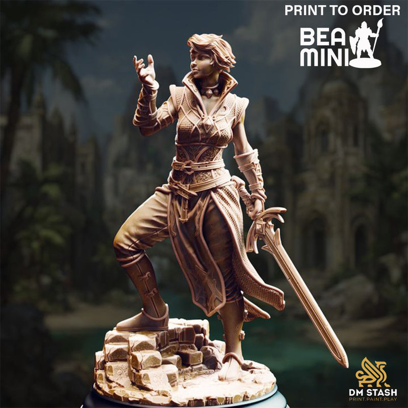 Karisia - Half-Elf Rogue | BeaMini Print to Order Miniatures