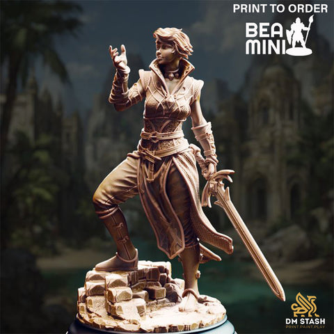 Karisia - Half-Elf Rogue | BeaMini Print to Order Miniatures