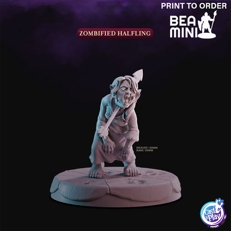 Zombified Halfling | BeaMini Print to Order Miniatures