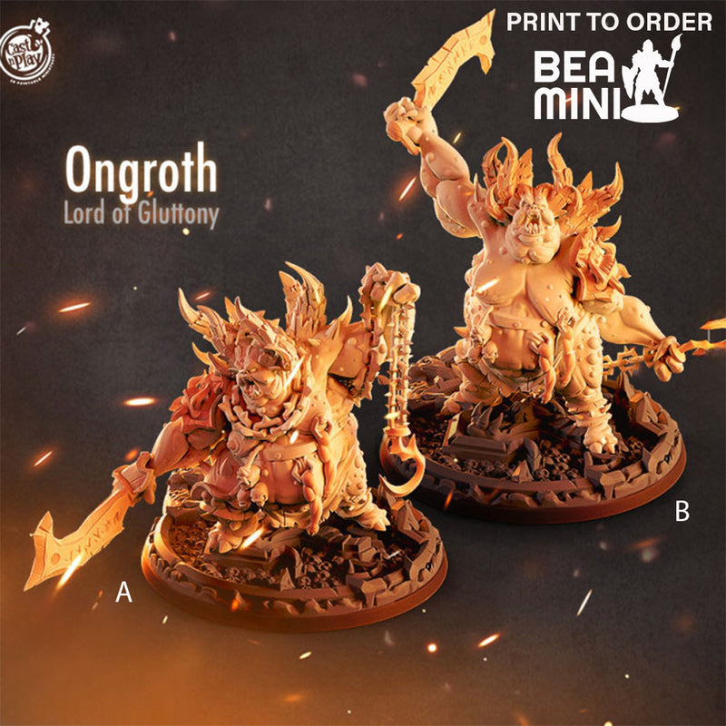 Ongroth, Demon Lord of Gluttony | BeaMini Print to Order Miniatures