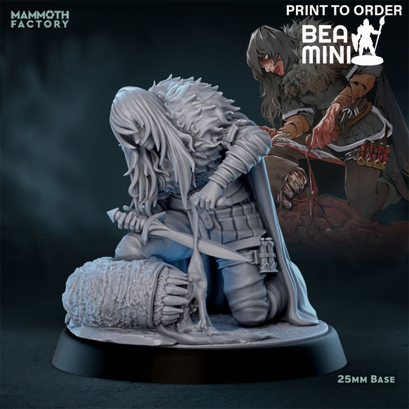 Human Female Ranger 1 | BeaMini Print to Order Miniatures