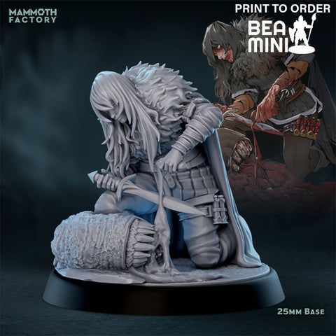 Human Female Ranger 1 | BeaMini Print to Order Miniatures