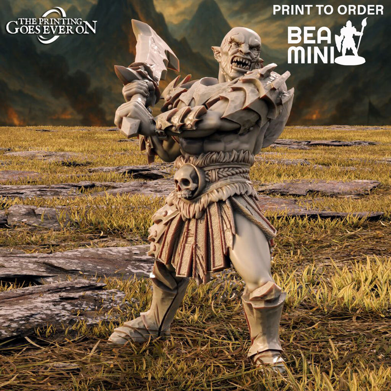 Azrak - Orc Fighter | BeaMini Print to Order Miniatures