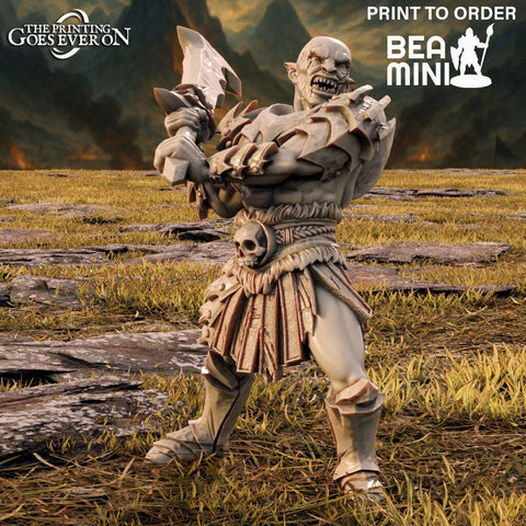 Azrak - Orc Fighter | BeaMini Print to Order Miniatures