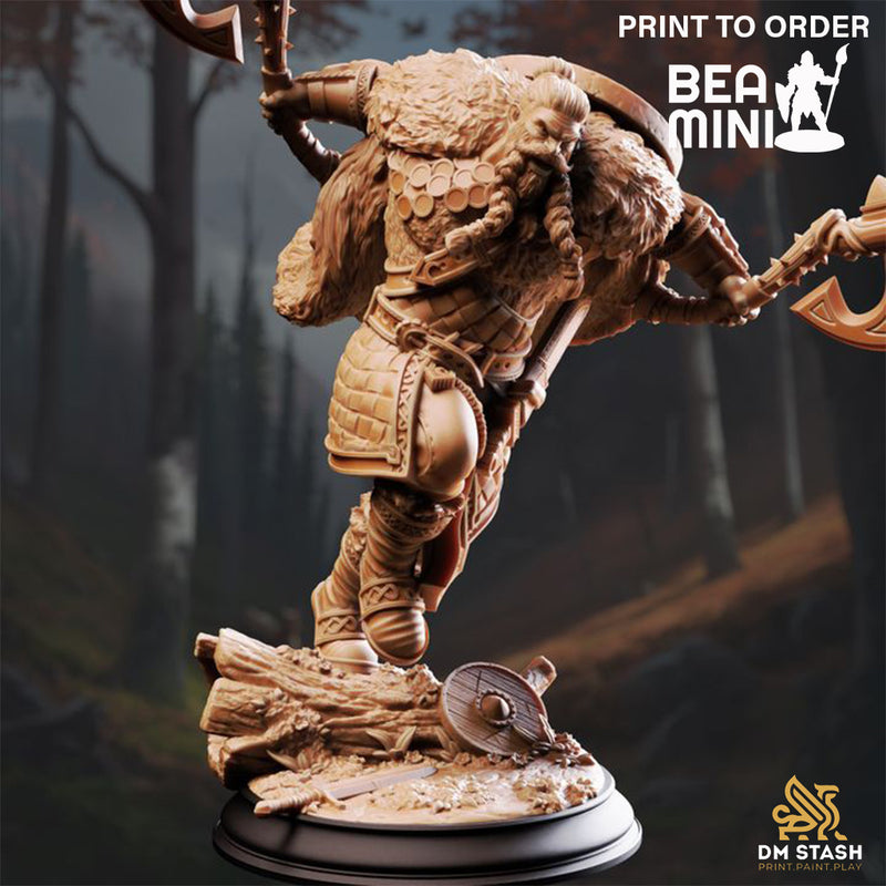 Nordic Barbarian - Magnar Nylstrom | BeaMini Print to Order Miniatures