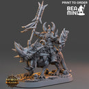Celestus Rhinefang on Horned Wolf | BeaMini Print to Order Miniatures