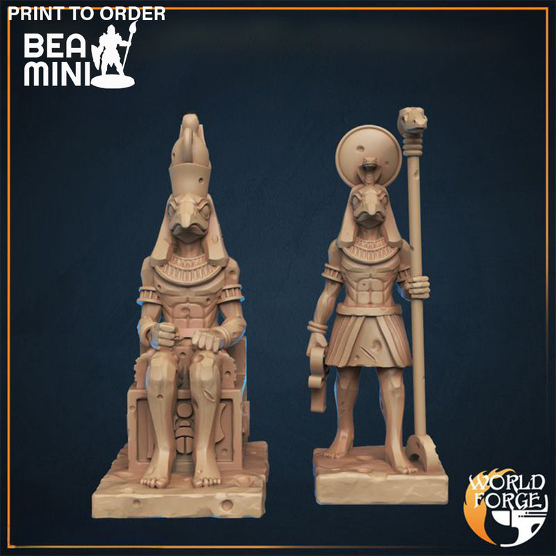 Egyptian Statues x2  | BeaMini Print to Order Miniatures