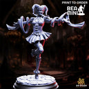 Gleeful Vampire Jester - Sanguine | BeaMini Print to Order Miniatures