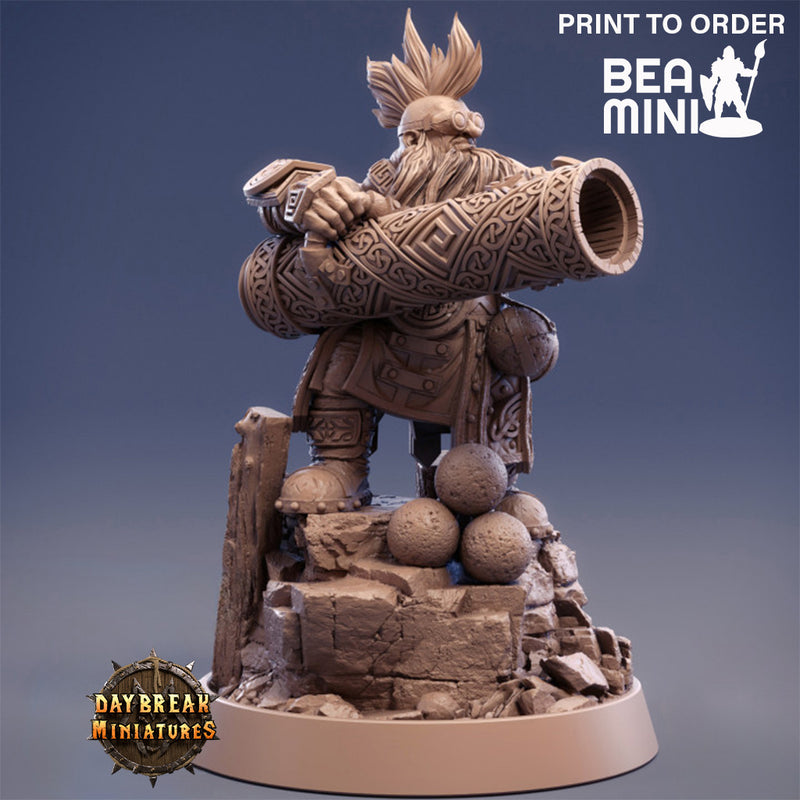 Yul Kaboom - Dwarven Artificer | BeaMini Print to Order Miniatures