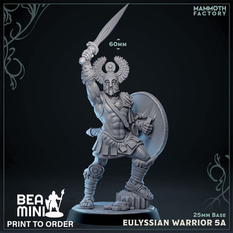 Eulyssian Swordsman 5A | BeaMini Print to Order Miniatures