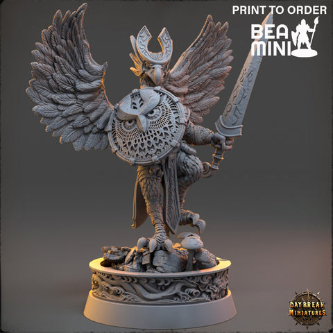 Jaspis Strangeswoop - Aarakocra Paladin | BeaMini Print to Order Miniatures