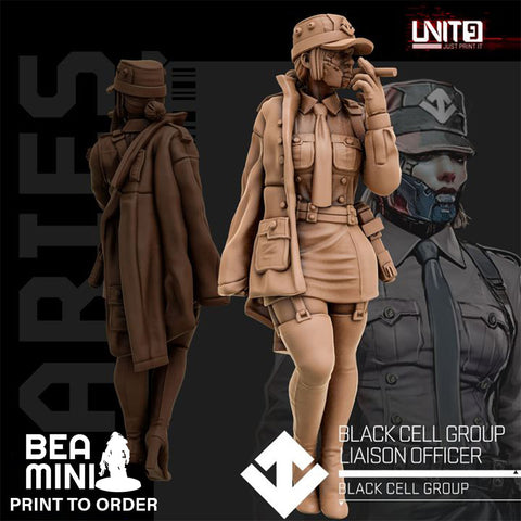 Black Cell Group Liaison Officer | BeaMini Print to Order Miniatures