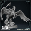Herakaios on Pegasus | BeaMini Print to Order Miniatures