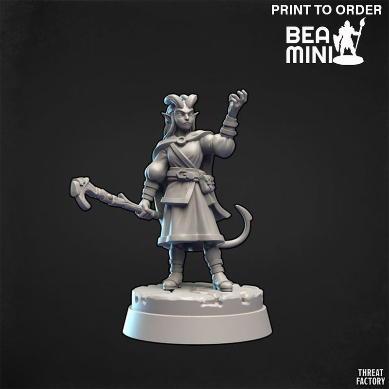 Tiefling Female Wizard | BeaMini Print to Order Miniature