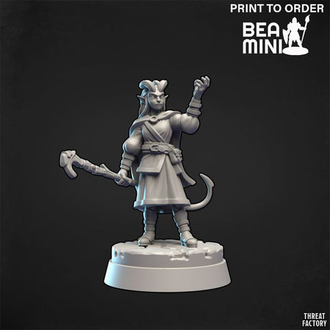 Tiefling Female Wizard | BeaMini Print to Order Miniature