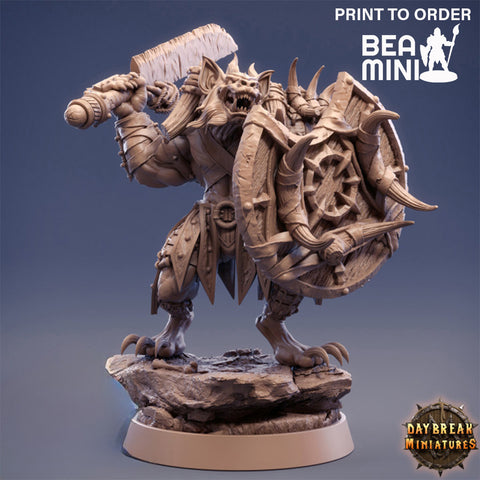 Tugger Kleesho - Gnoll Fighter | BeaMini Print to Order Miniatures