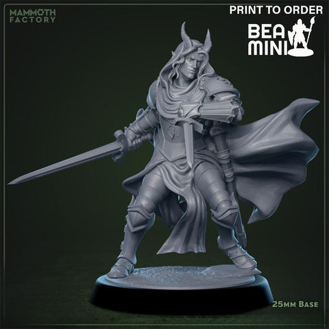 Tiefling Fighter | BeaMini Print to Order Miniatures