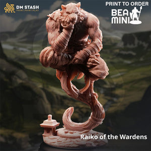 Raiko, Tabaxi Monk | BeaMini Print to Order Miniatures