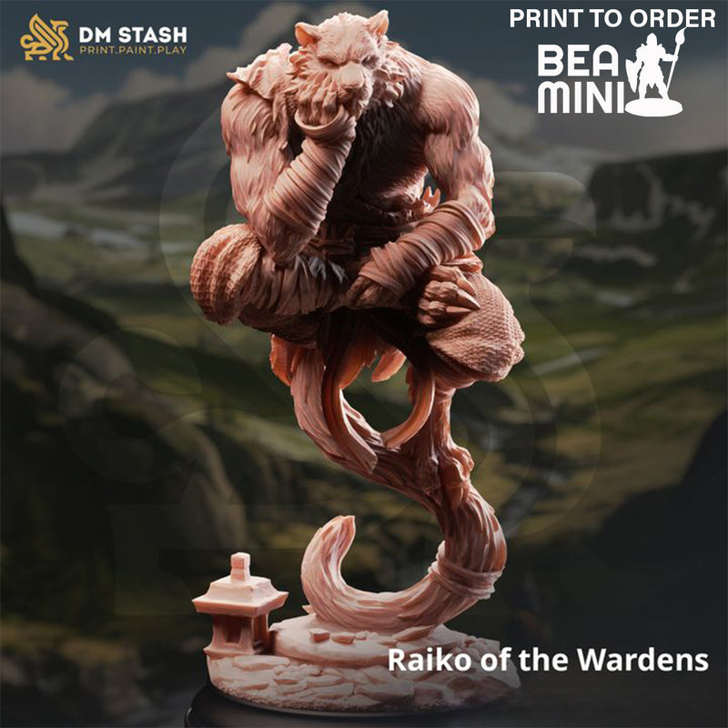 Raiko, Tabaxi Monk | BeaMini Print to Order Miniatures