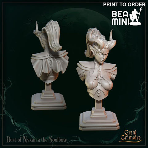 Nyxaria the Soulbow Bust | BeaMini Print to Order Miniatures