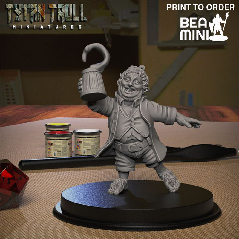 Halfling Tavern Guest | BeaMini Print to Order Miniatures