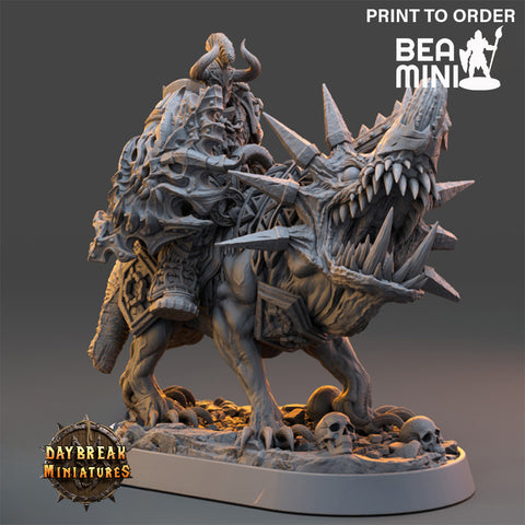 Mattias von Derwent on Horned Wolf | BeaMini Print to Order Miniatures