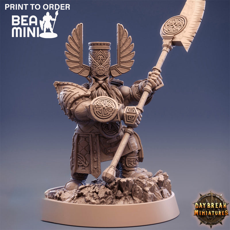 Thane Rauban - Dwarven Fighter | BeaMini Print to Order Miniatures