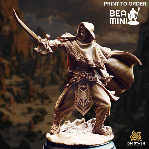 Elwahid - Human Swashbuckler | BeaMini Print to Order Miniatures